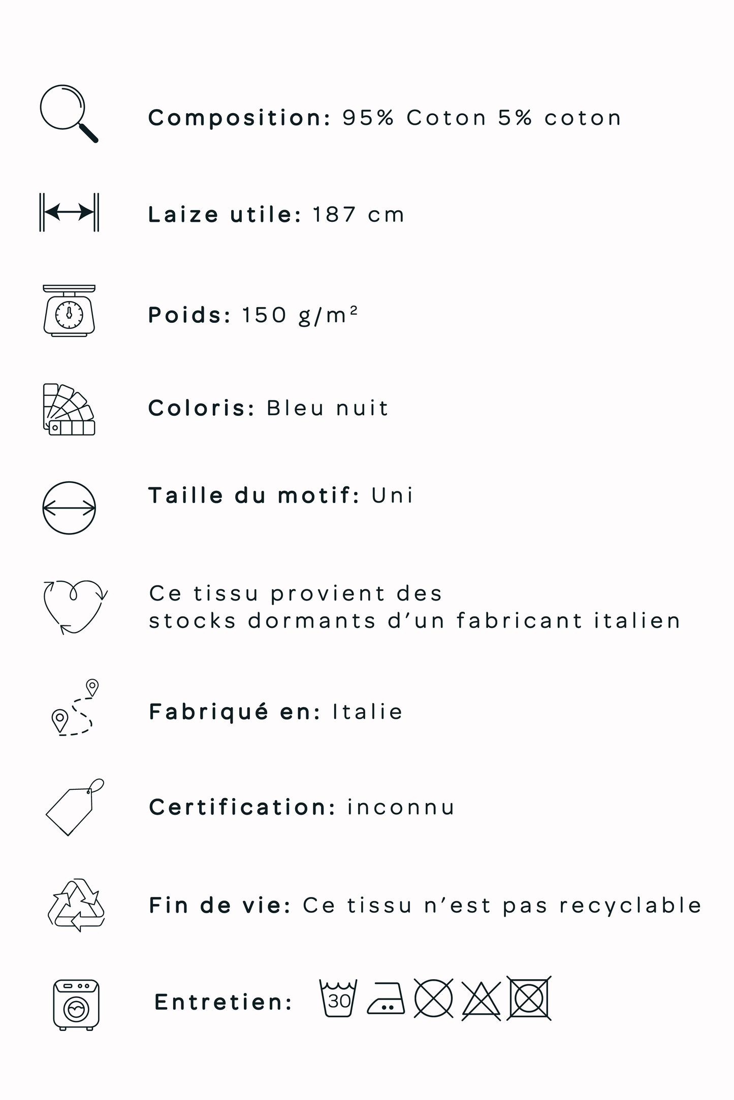 Jersey de coton - Bleu nuit
