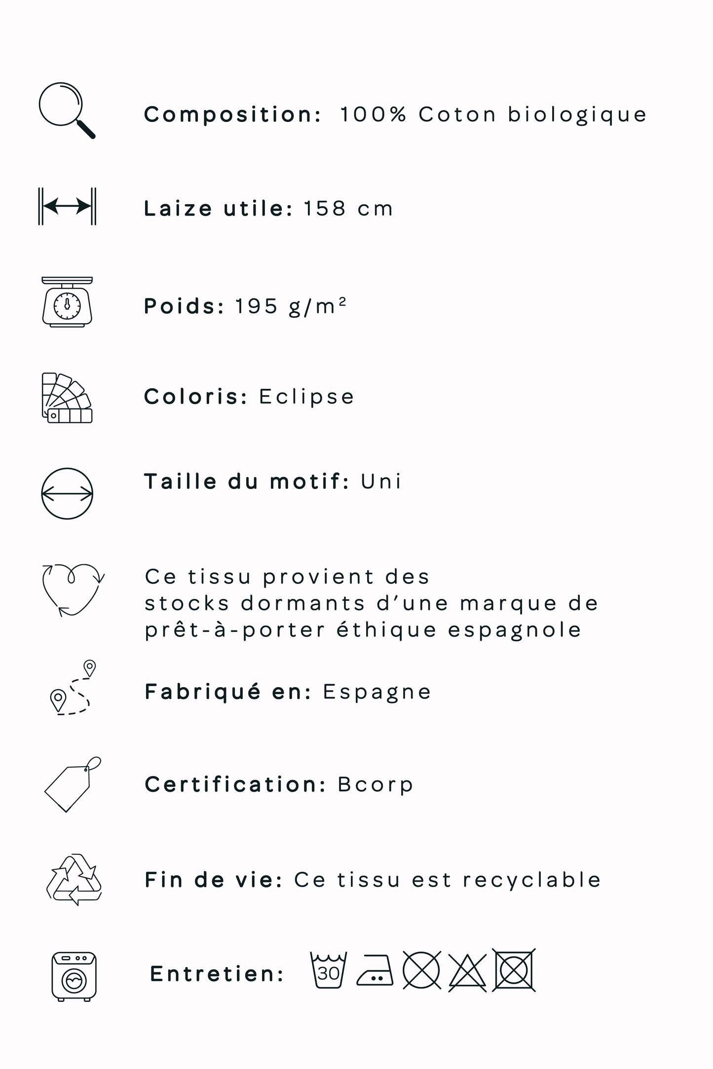 Twill de coton bio - Eclipse