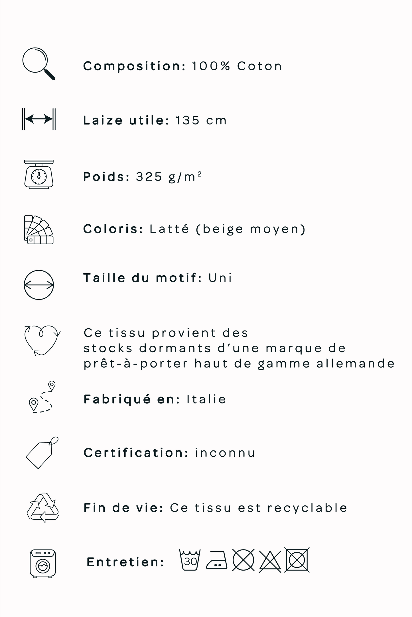 Toile imperméable - Latté