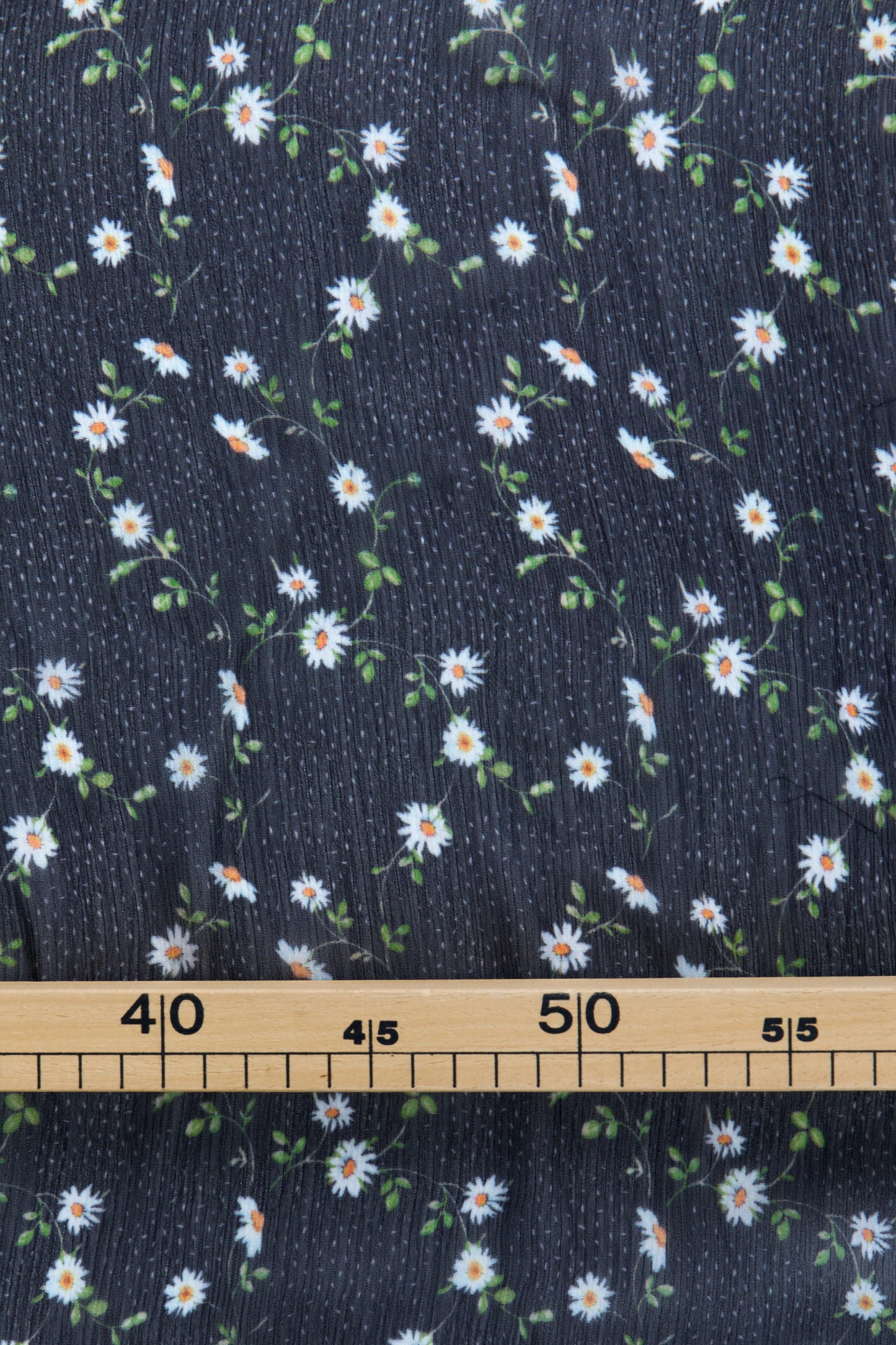 Crépon de coton imprimé camomille