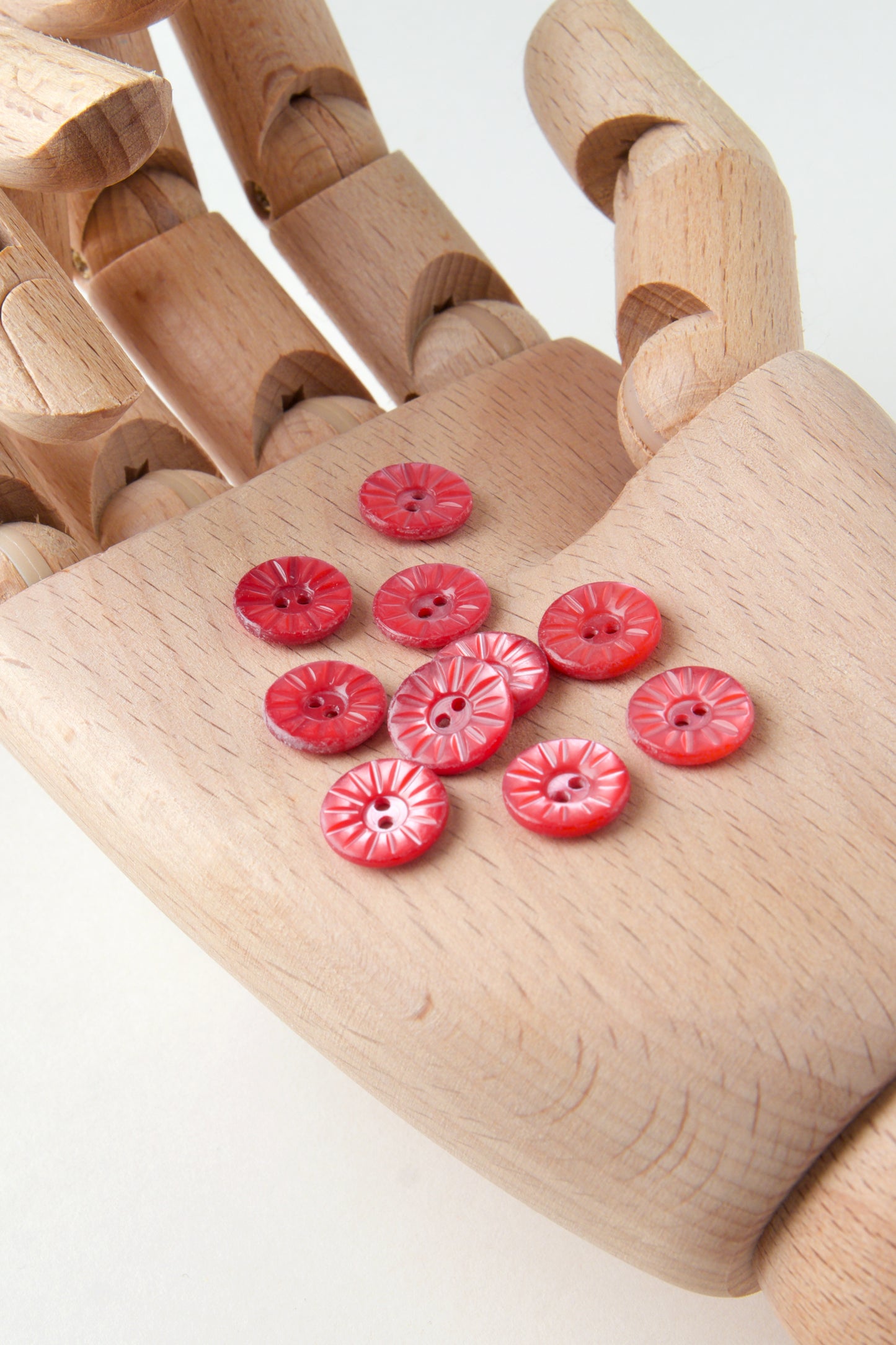 Boutons vintage ronds 11 mm - Rose grenadine
