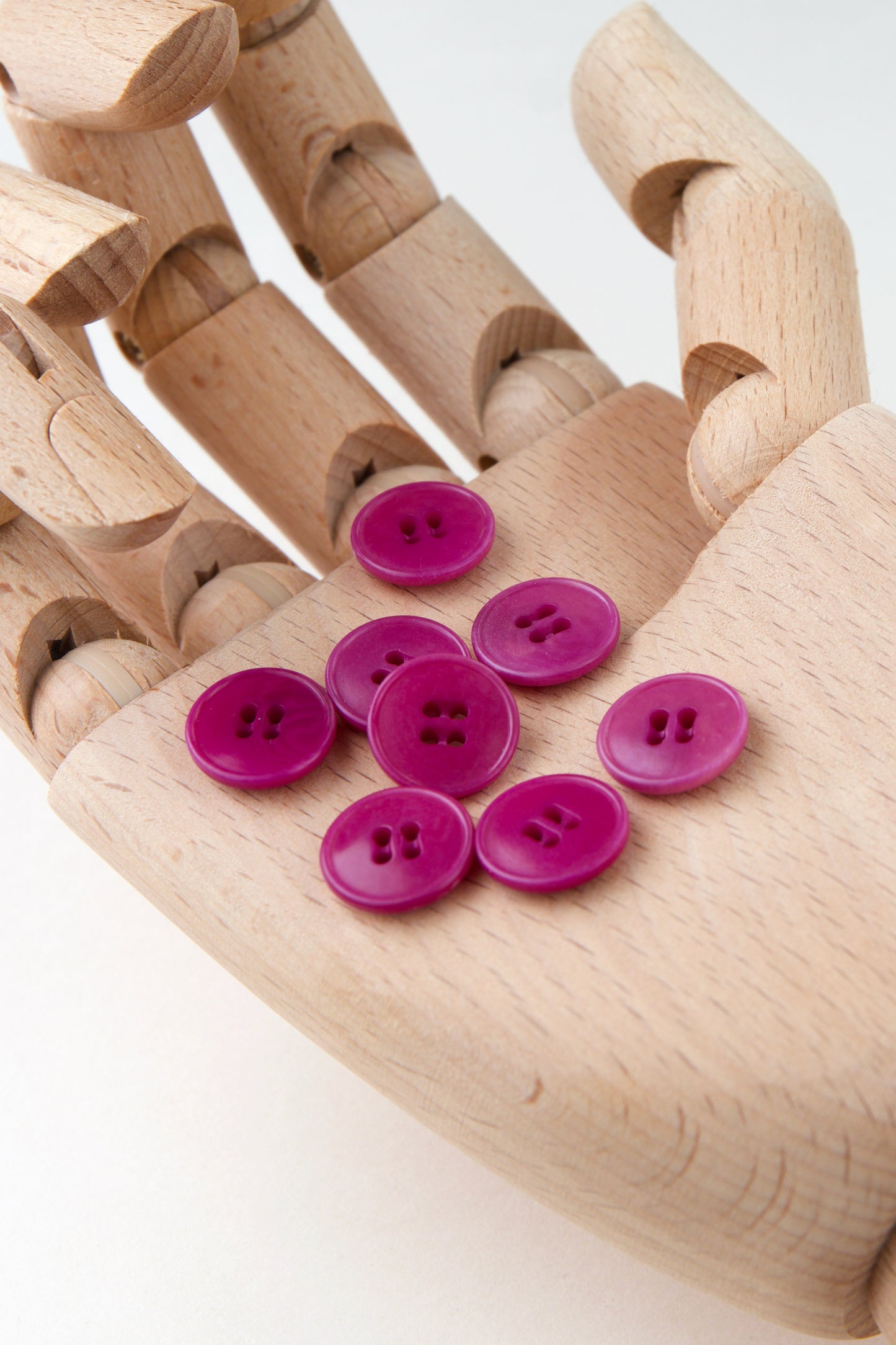 Boutons vintage ronds 15 mm - Rose fuchsia