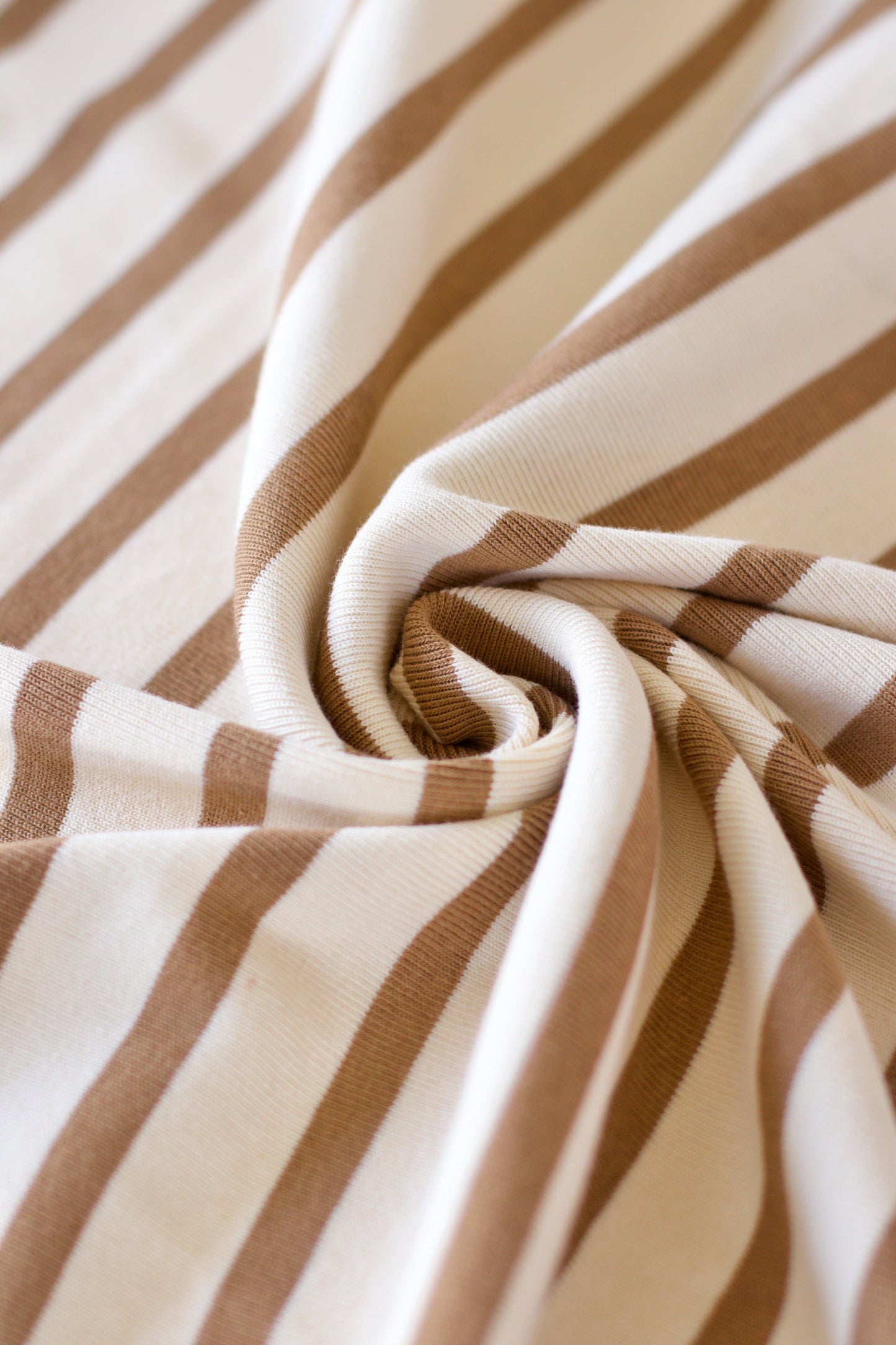 Maille marinière - Noisette / coupon 40 x 143 cm
