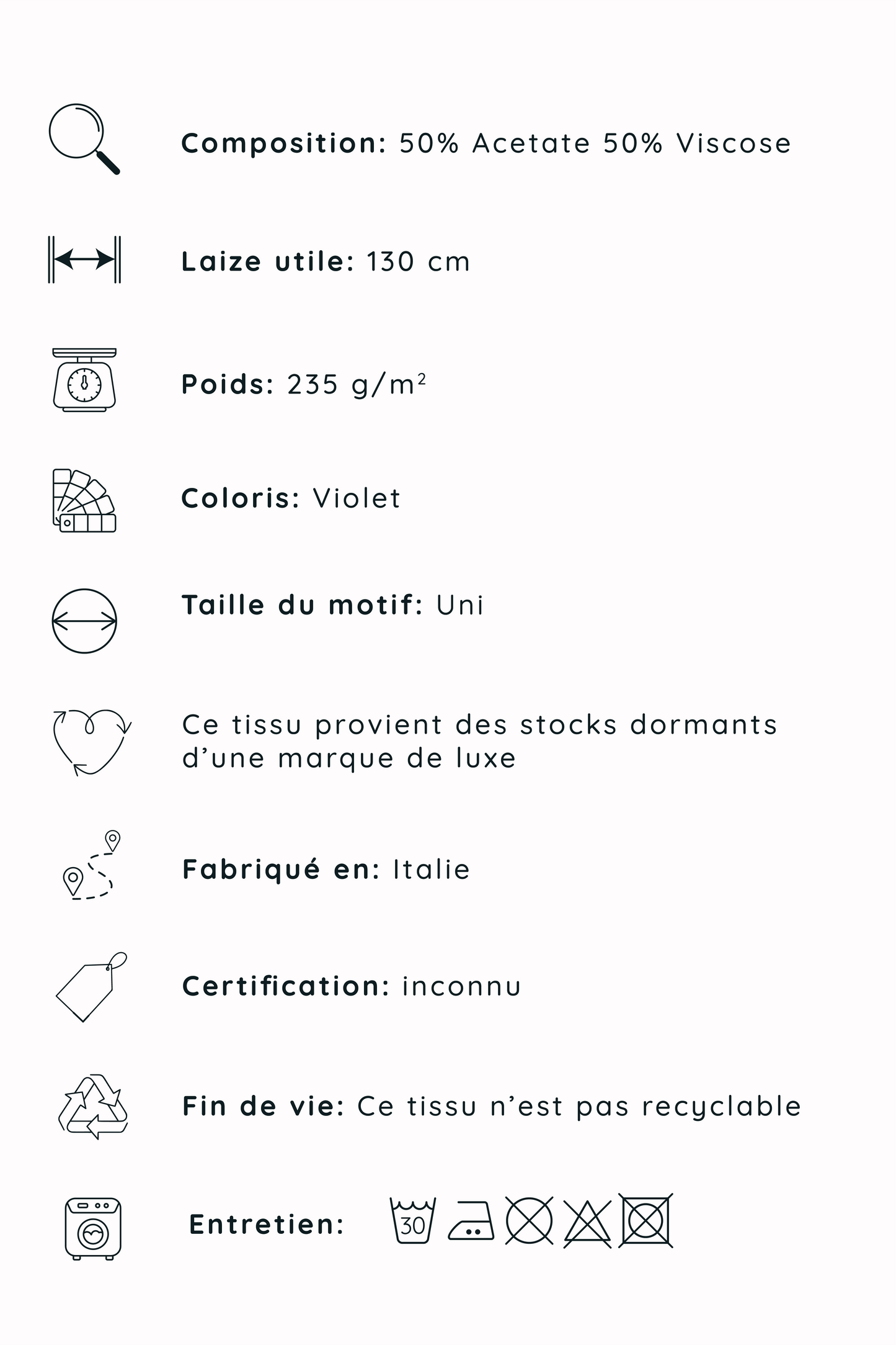 Double crêpe de viscose - Violet