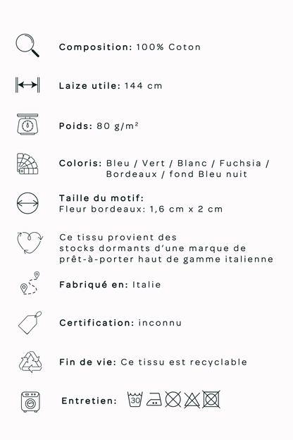 Batiste de coton imprimée Flora Ma boutique