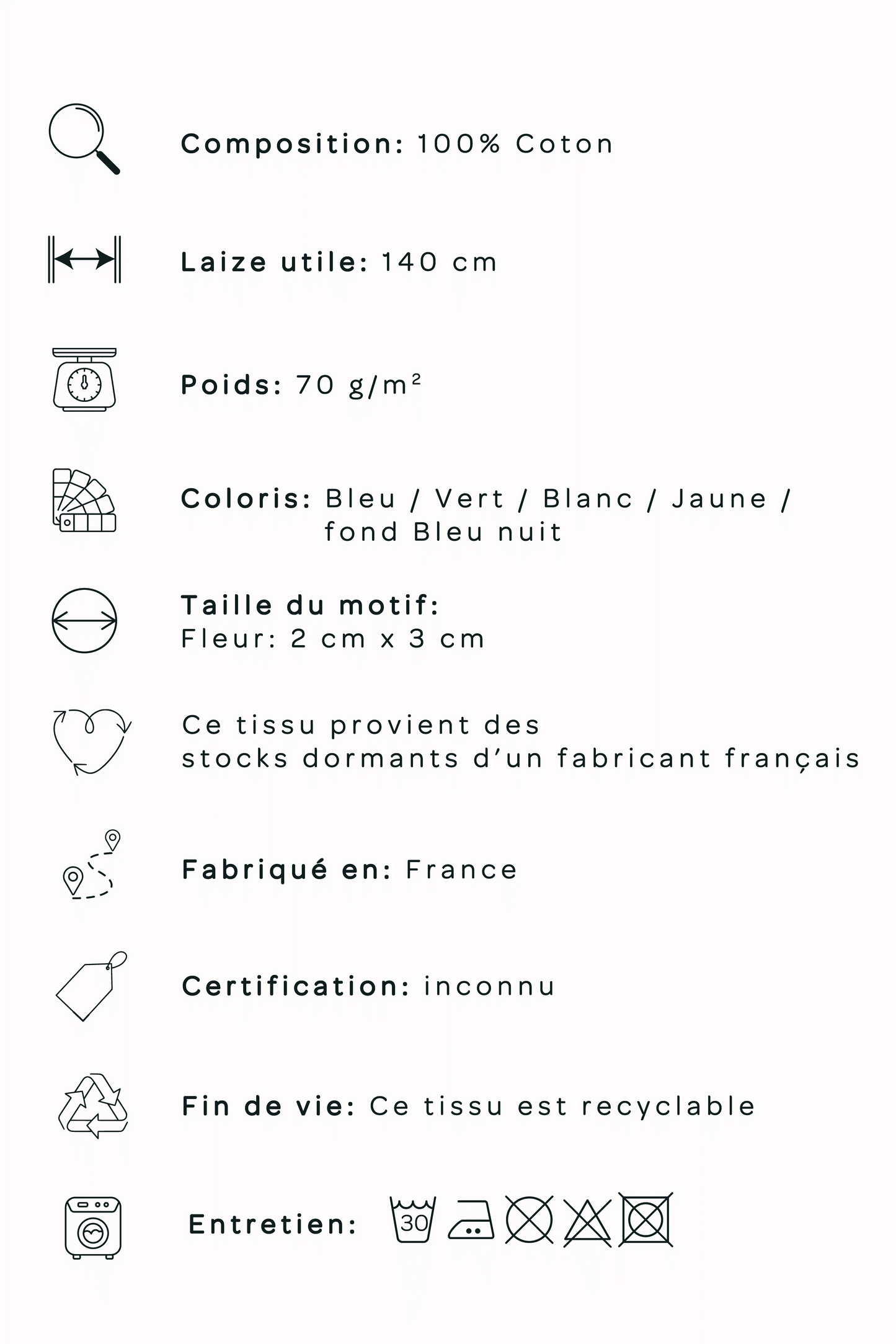 Batiste de coton imprimée "fleurs indiennes" Ma boutique