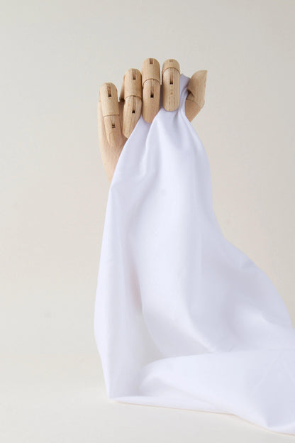 Batiste de coton minis coeurs - Blanc .