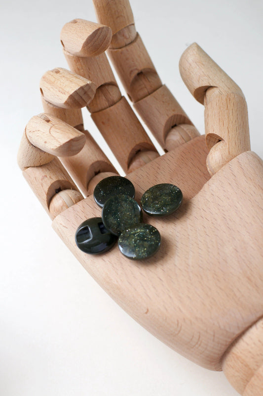 Boutons vintages 18mm - Forêt pailleté Ma boutique