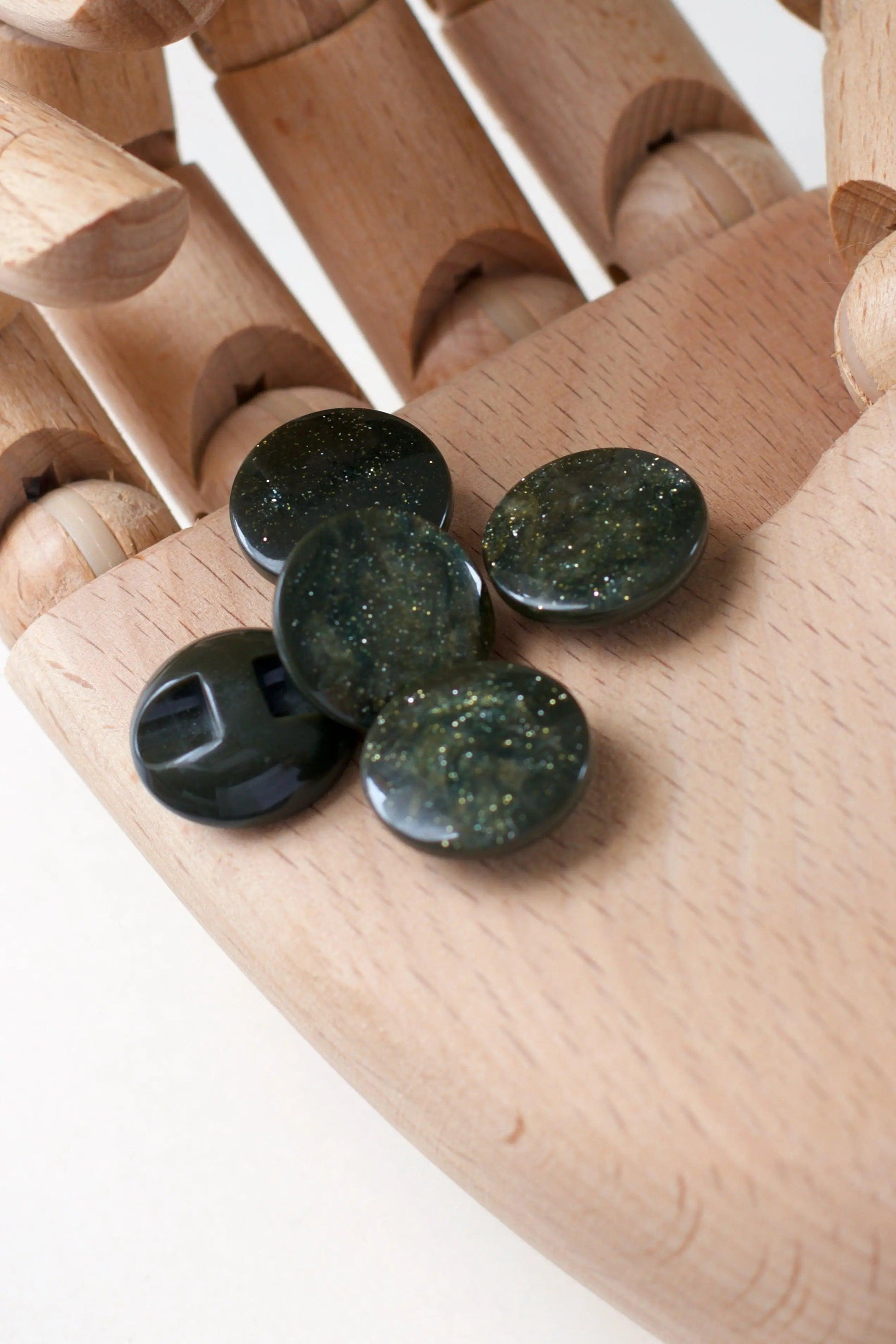 Boutons vintages 18mm - Forêt pailleté Ma boutique