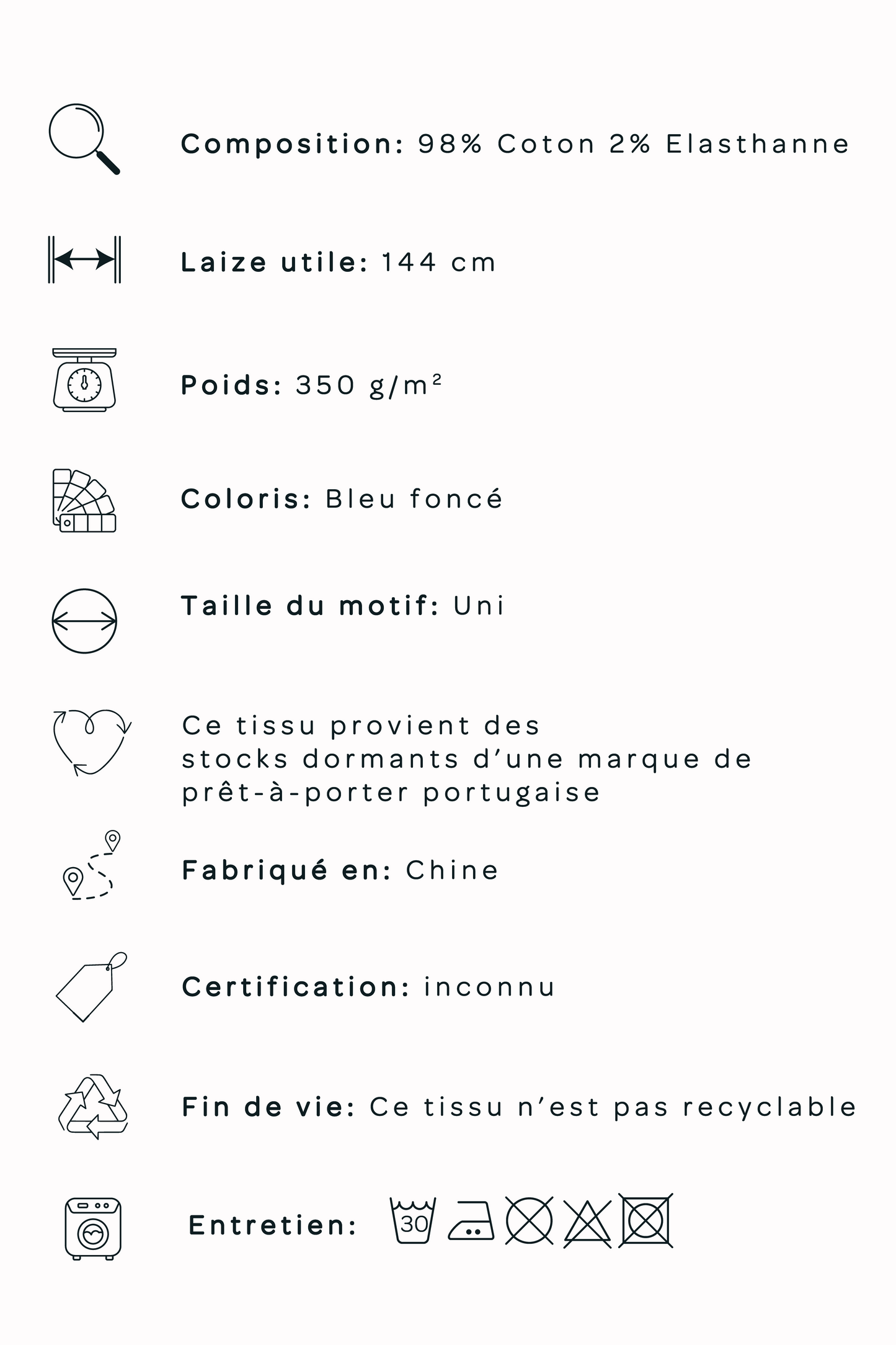 Denim "Brut"- Bleu foncé