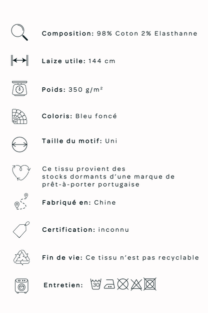 Denim "Brut"- Bleu foncé