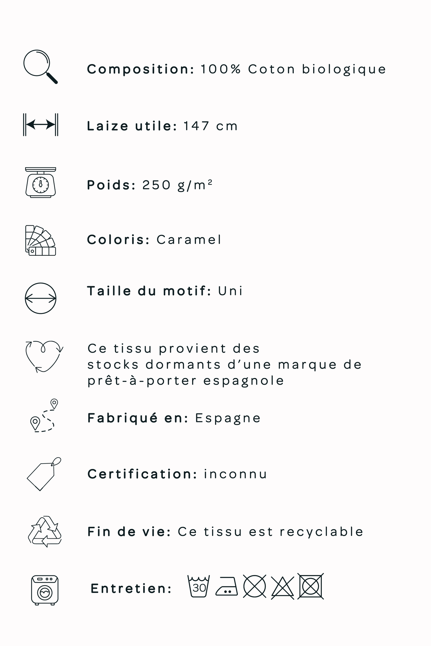 Twill de coton - Caramel
