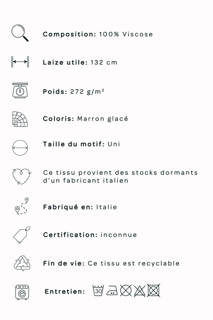 Double crêpe de viscose - Marron glacé