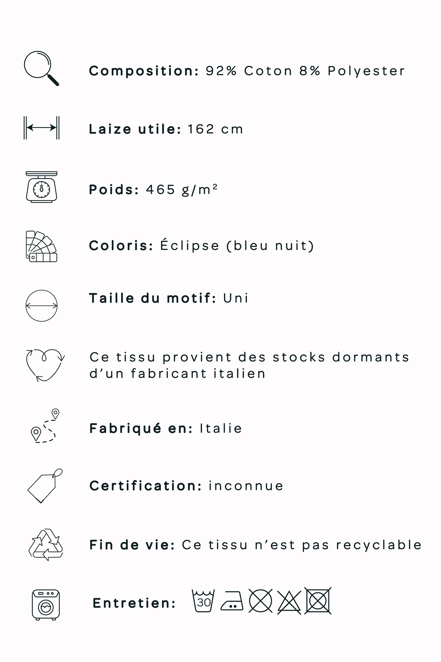 Maille épaisse texturée - Bleu éclipse