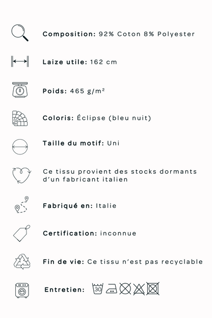 Maille épaisse texturée - Bleu éclipse