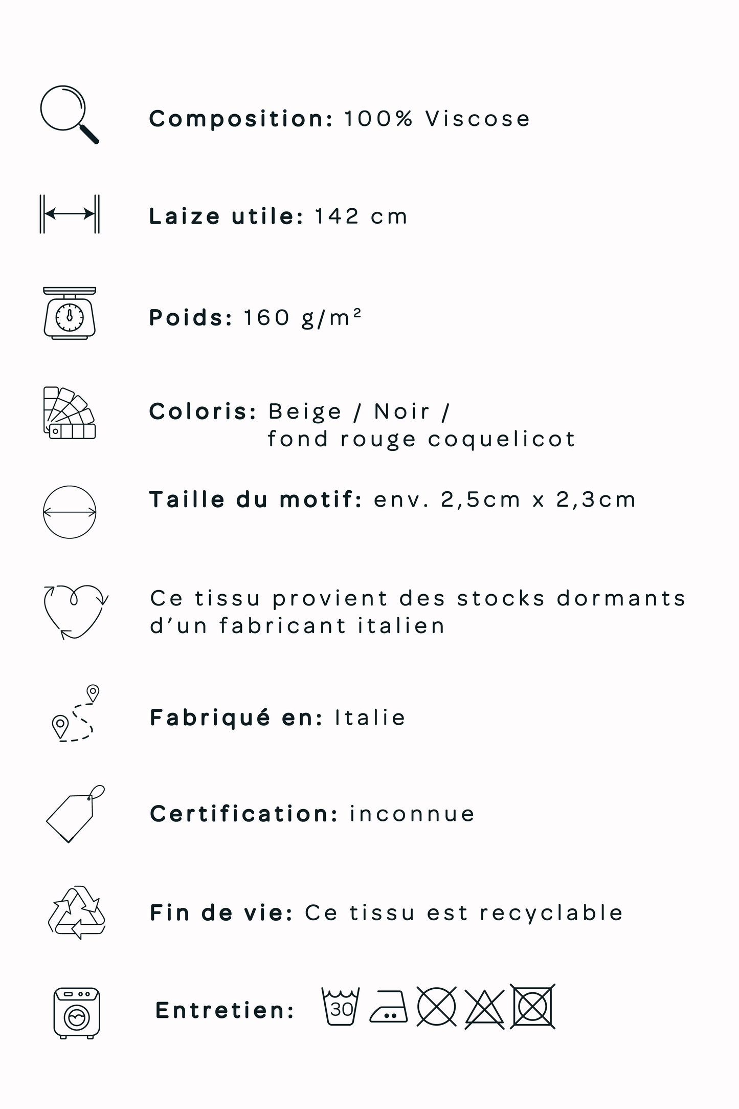 Crêpe de viscose léopard - Rouge / beige