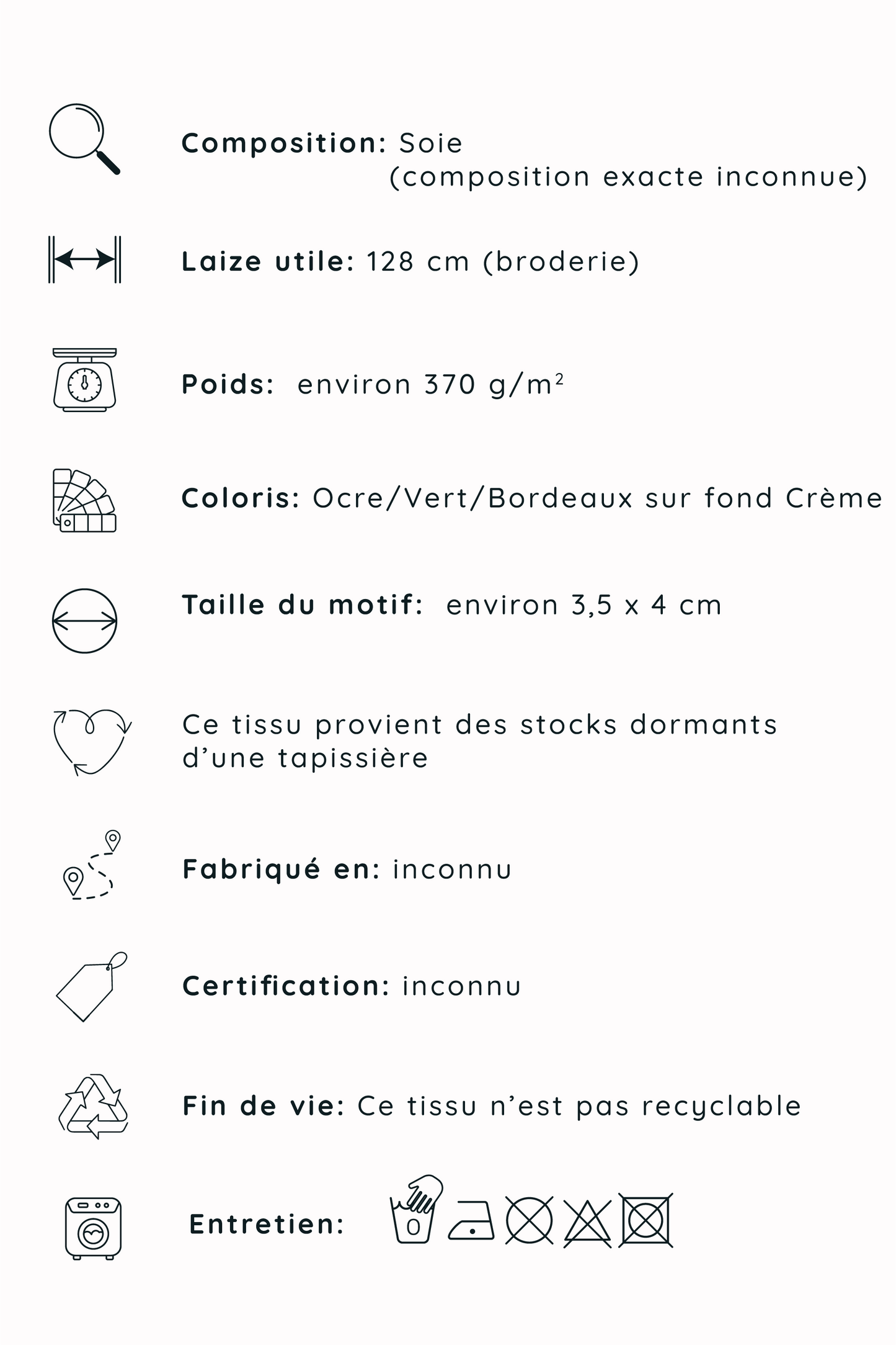 Taffetas de soie brodé