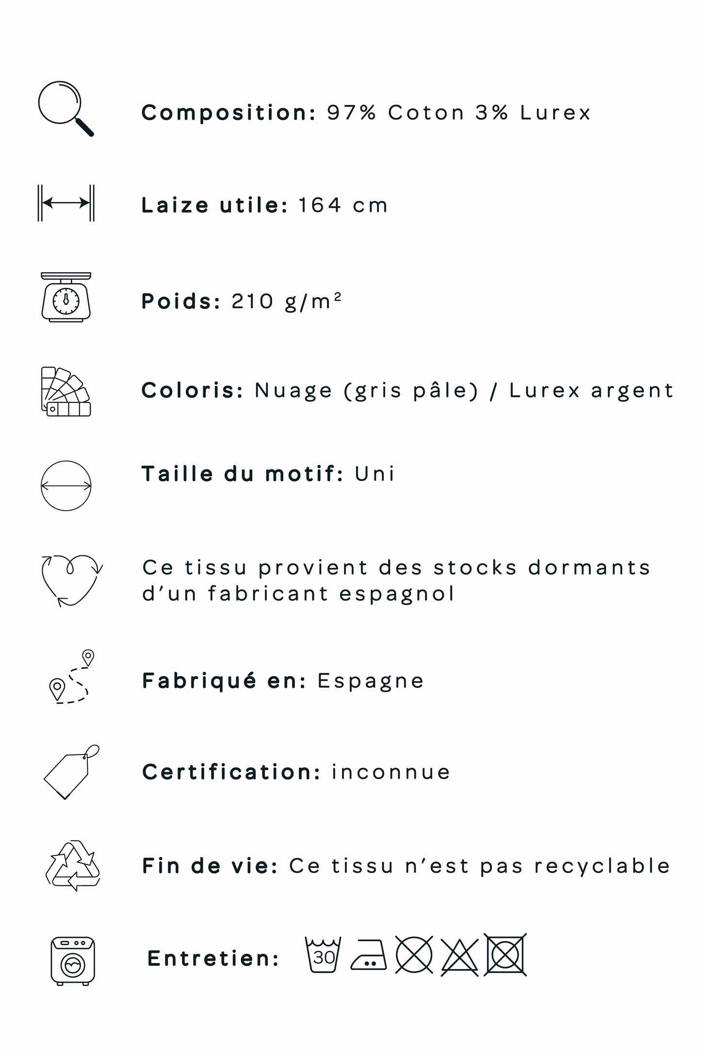 Molleton sweat - Gris nuage & lurex