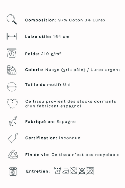 Molleton sweat - Gris nuage & lurex