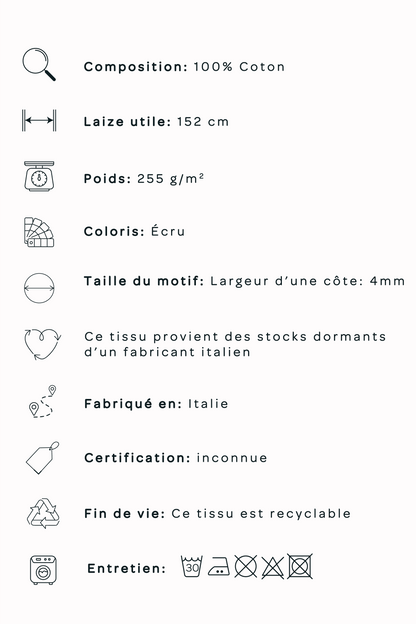 Velours côtelé - Ecru
