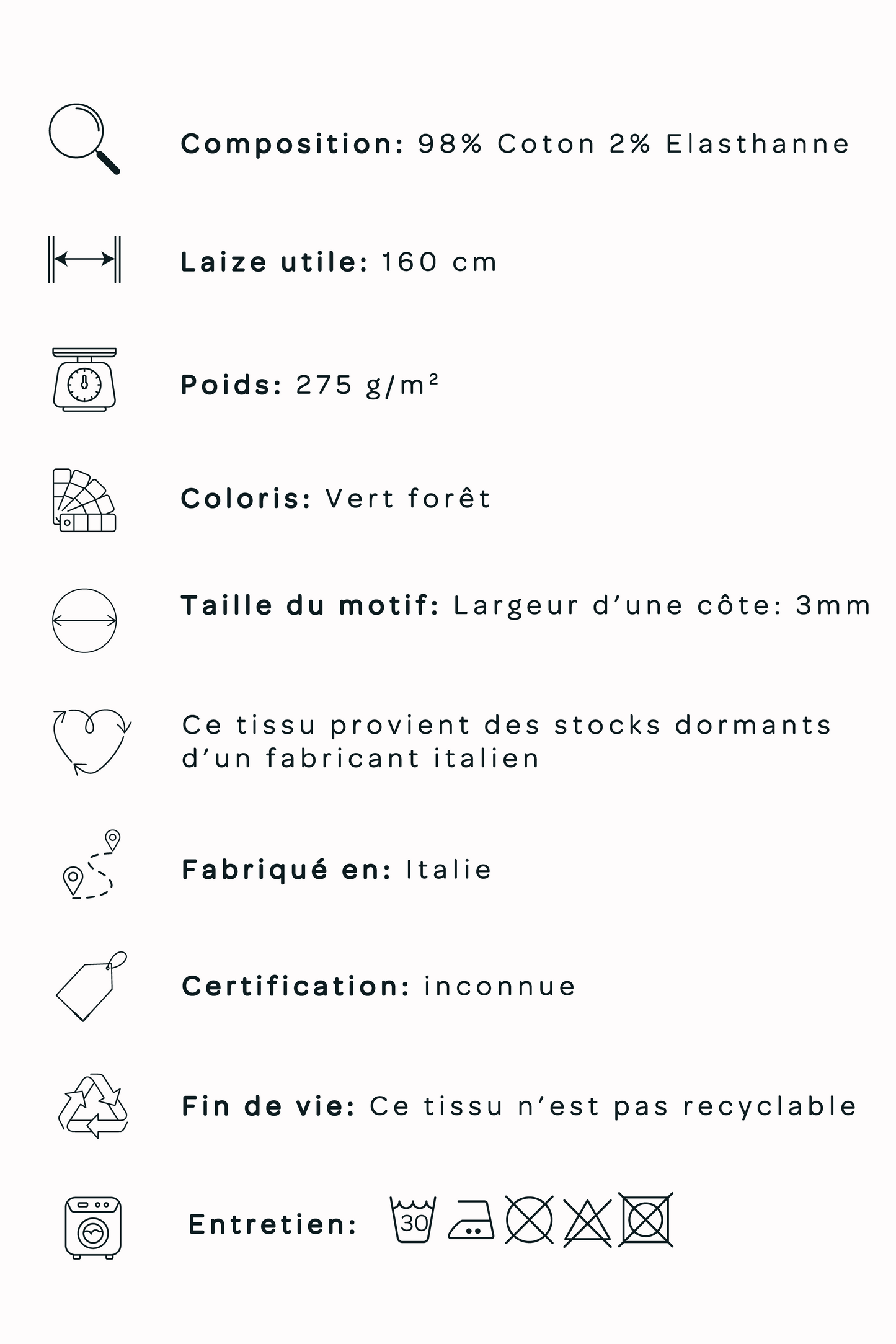 Velours côtelé - Vert forêt