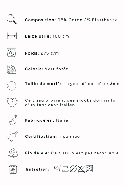Velours côtelé - Vert forêt