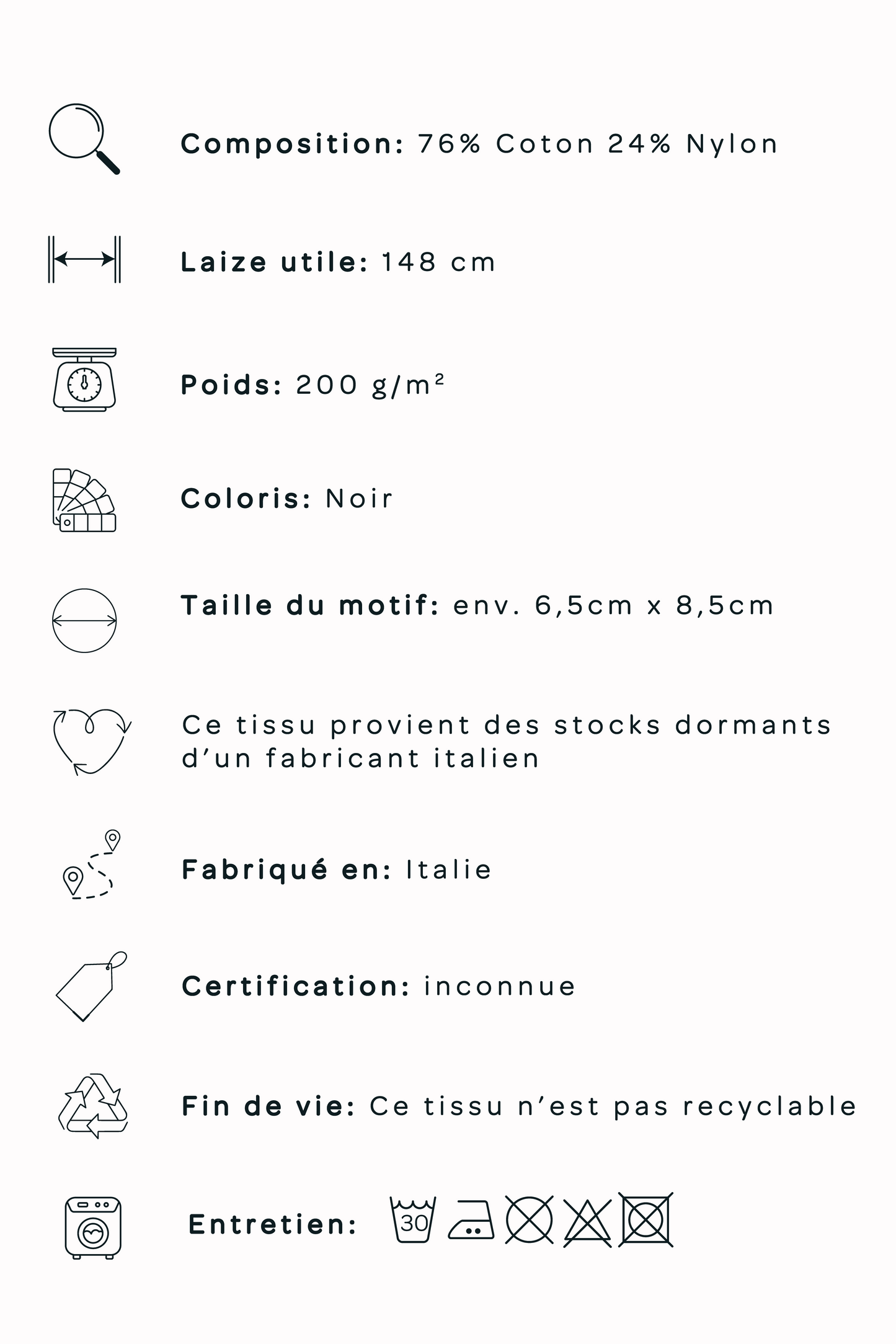 Dentelle florale - Noir