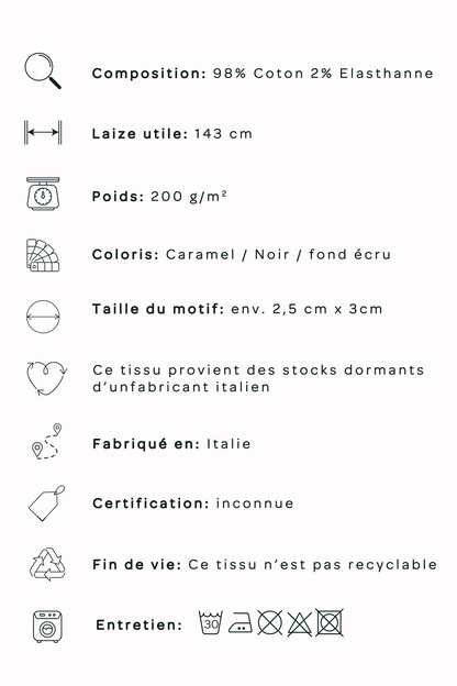 Satin de coton - Léopard écru