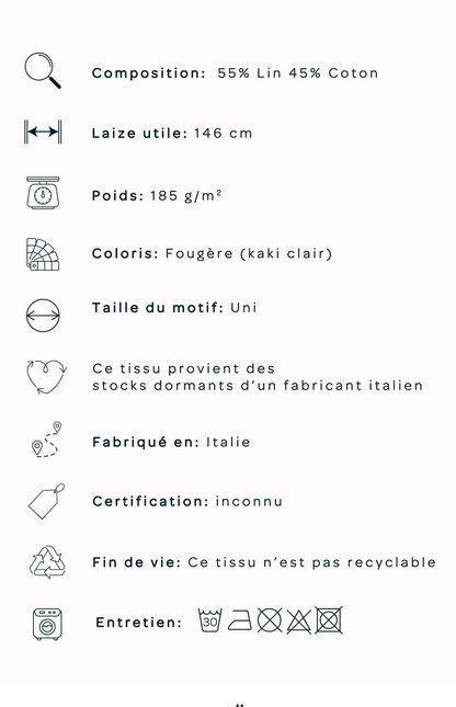 Toile lin / viscose - Fougère
