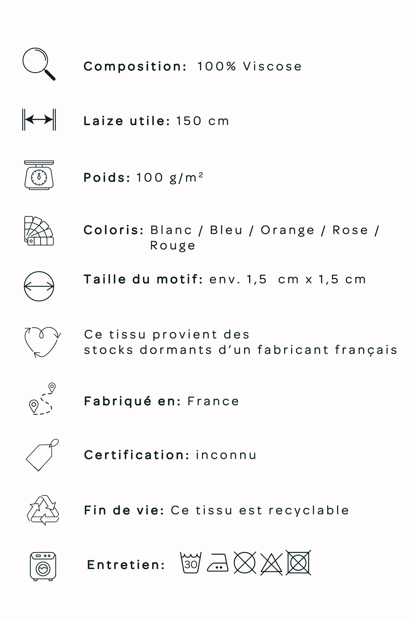 Popeline de viscose - petites fleurs bleu/pêche