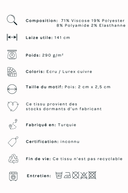 Jacquard à pois lurex