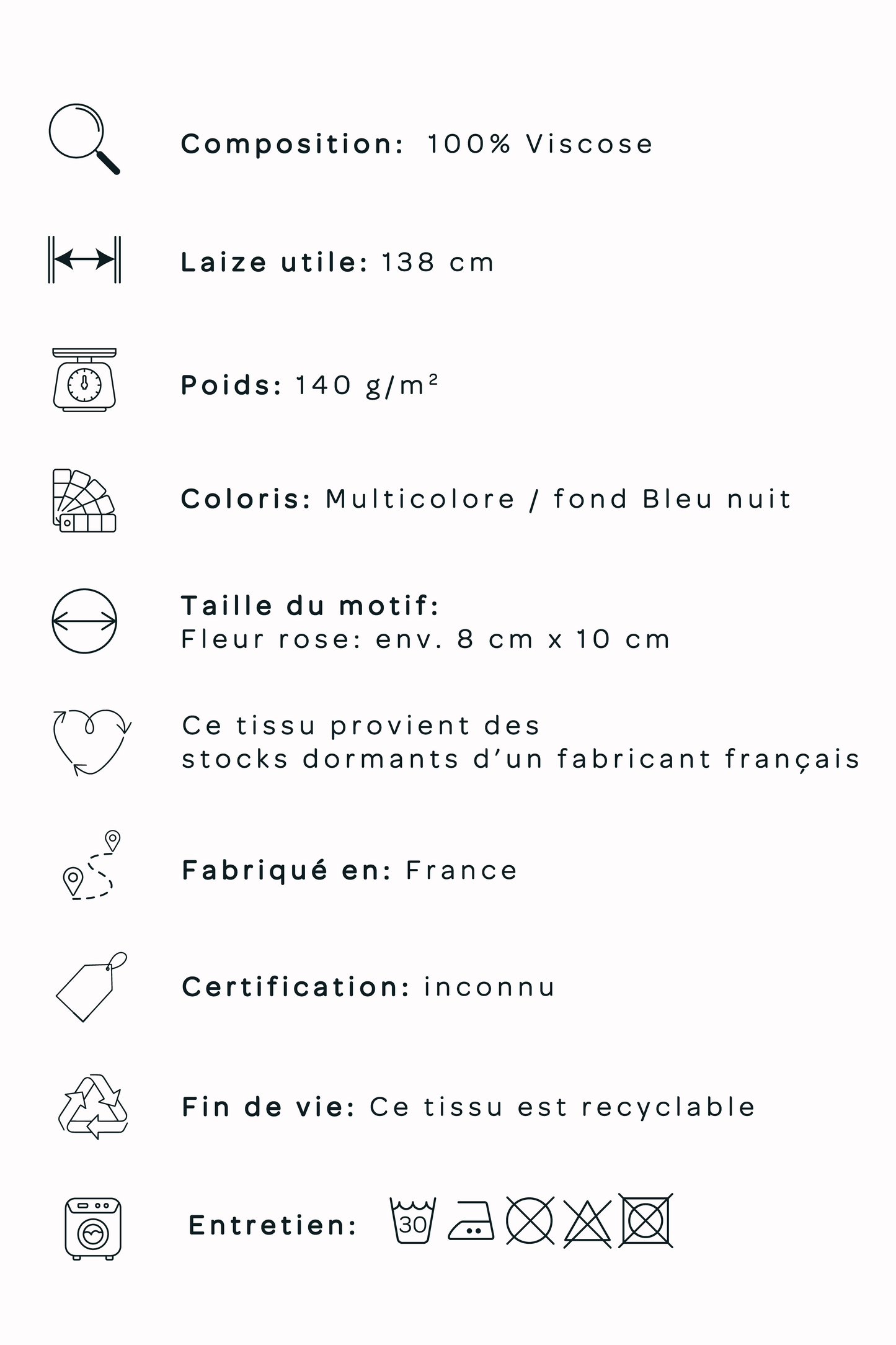 Popeline de viscose fleurs multicolores