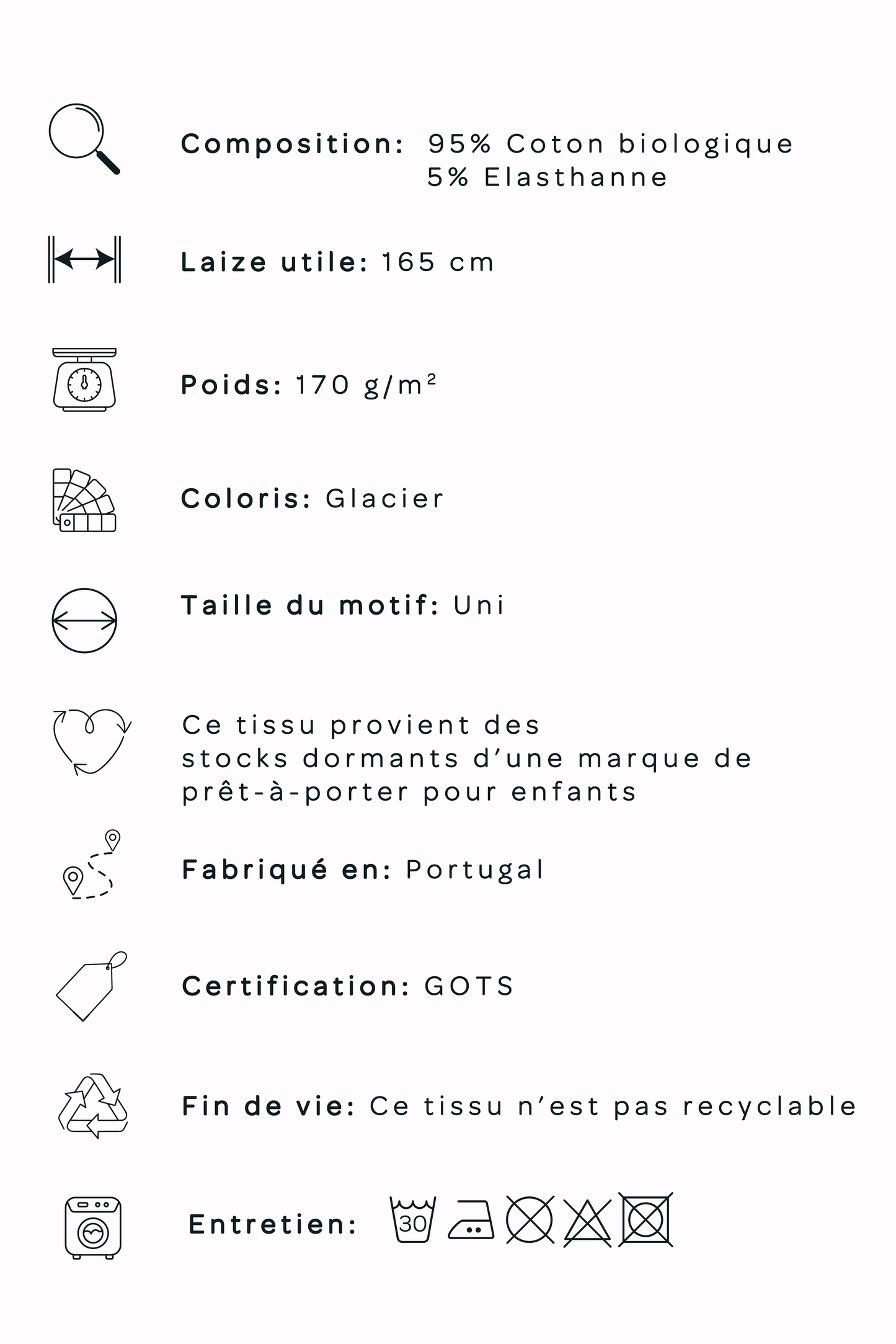 Jersey de coton bio - Glacier