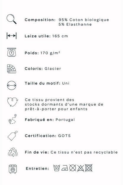 Jersey de coton bio - Glacier