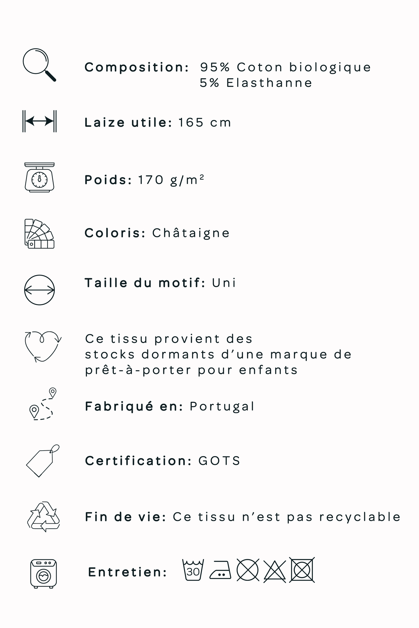 Jersey de coton bio - Châtaigne
