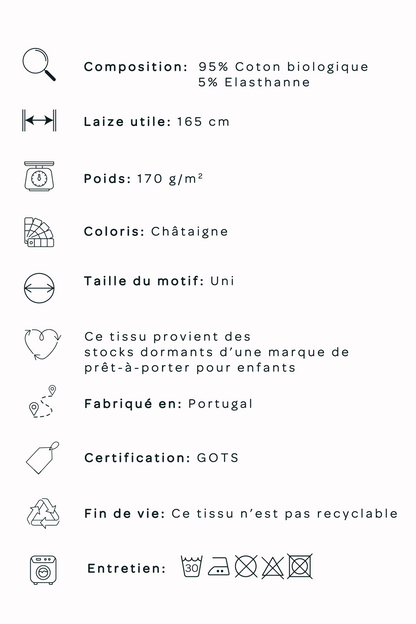 Jersey de coton bio - Châtaigne