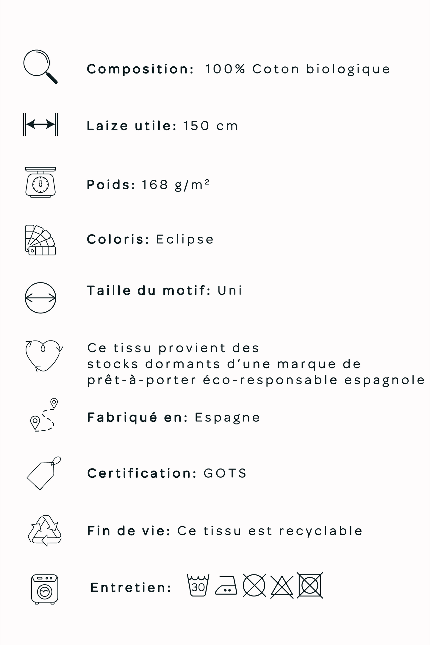 Flanelle de coton bio - Eclipse