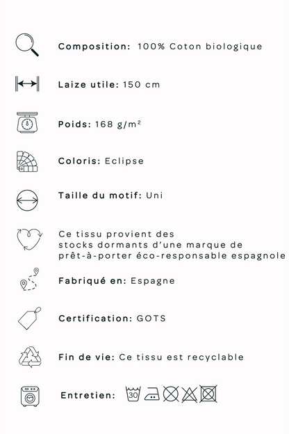 Flanelle de coton bio - Eclipse