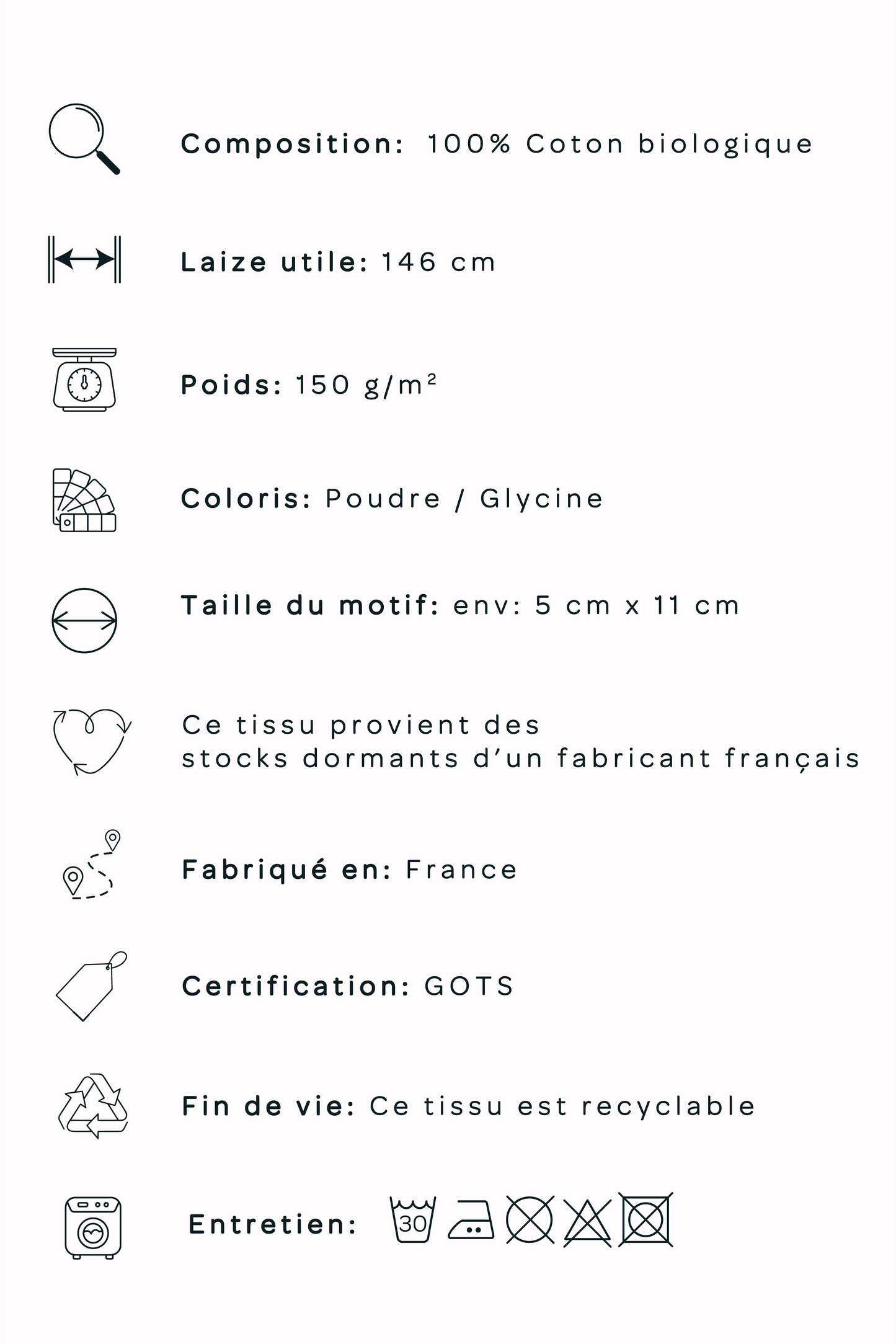 Jacquard de coton bio - Bicolore