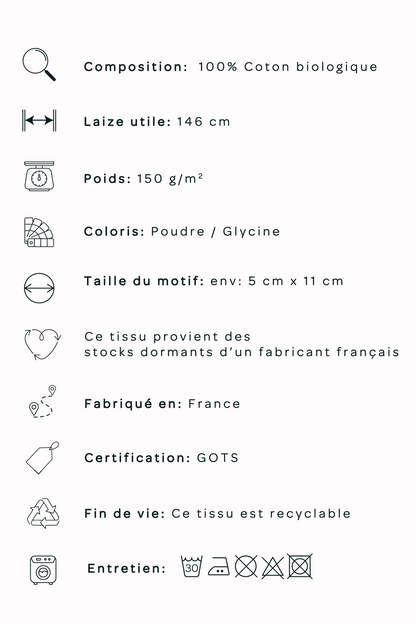 Jacquard de coton bio - Bicolore