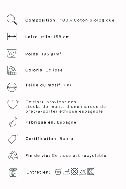 Twill de coton bio - Eclipse