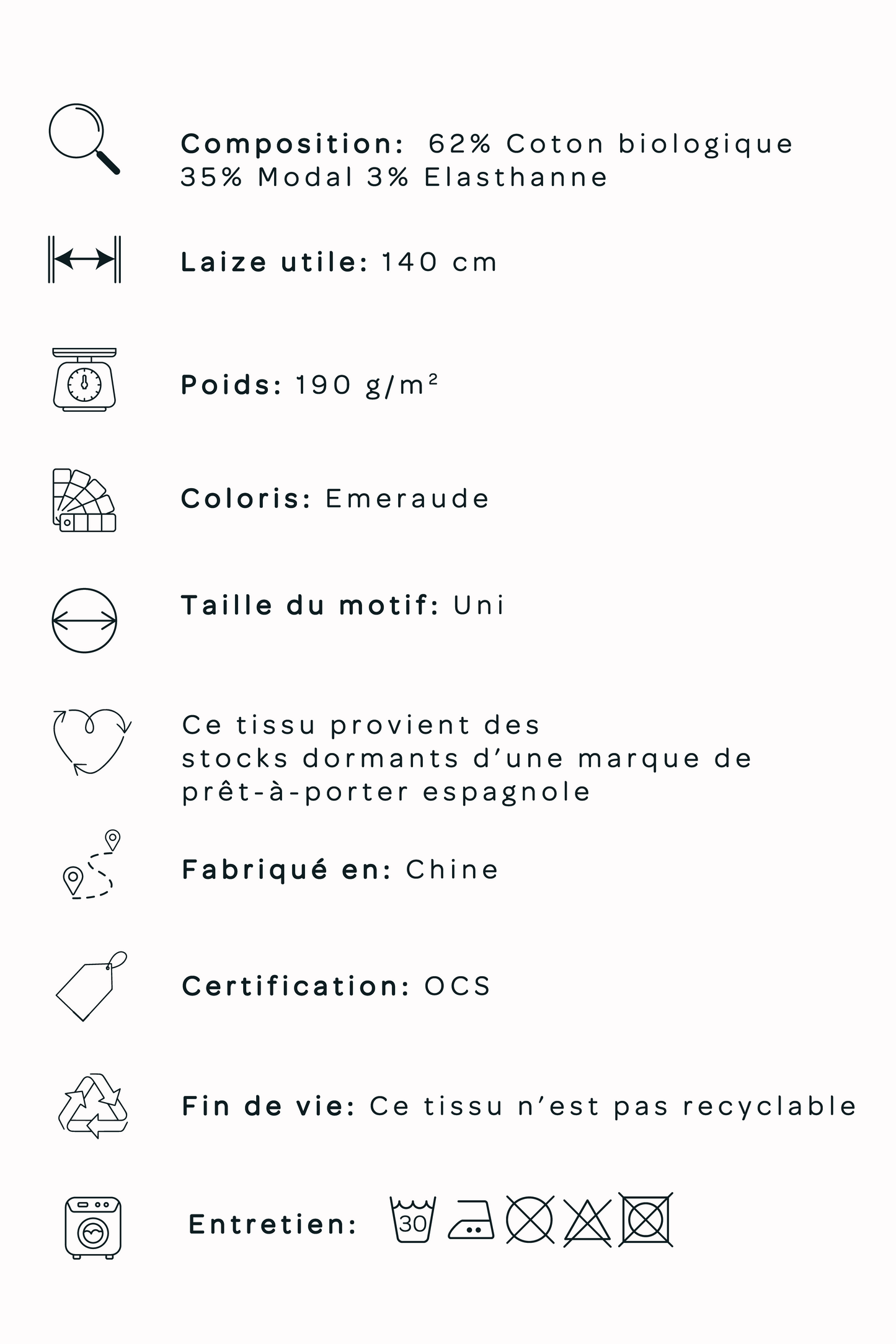 Toile coton/modal - Emeraude