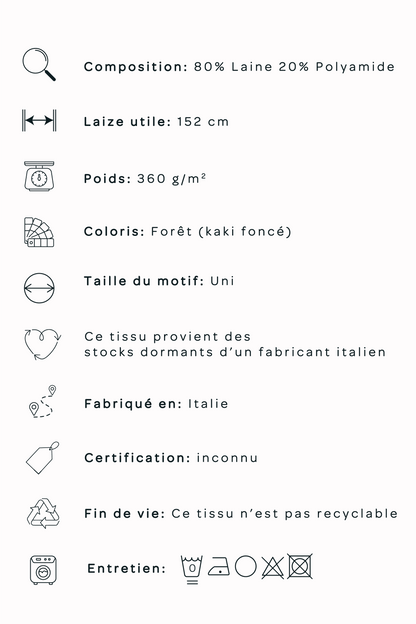 Drap de laine - Forêt