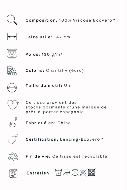 Crêpe de viscose  - Chantilly