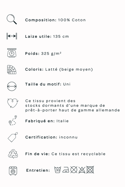 Toile imperméable - Latté