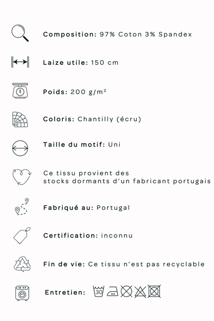 Twill de coton - Chantilly