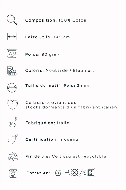 Twill de coton fin à pois - Eclipse