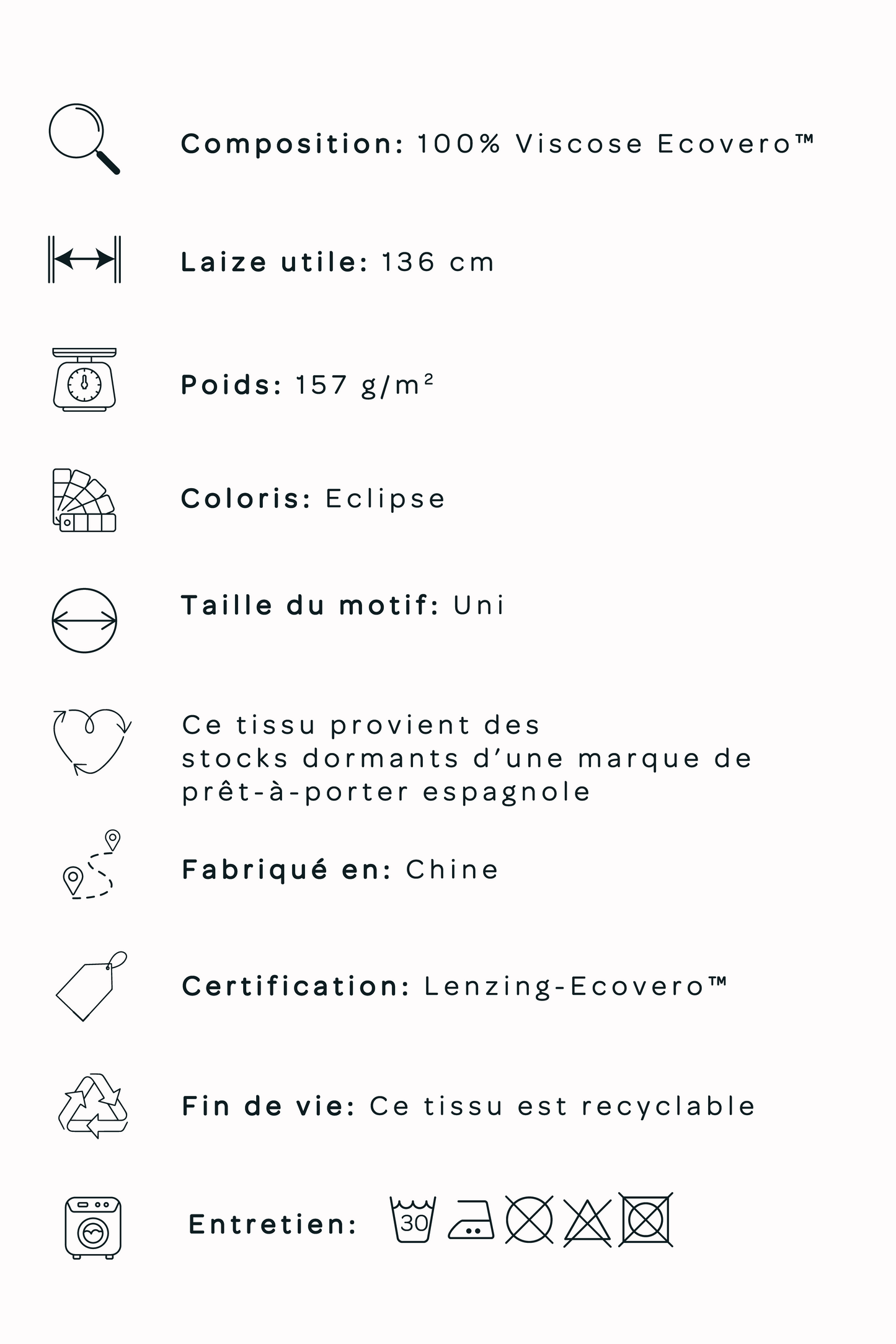 Popeline de viscose  - Eclipse