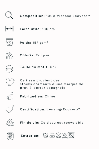 Popeline de viscose  - Eclipse
