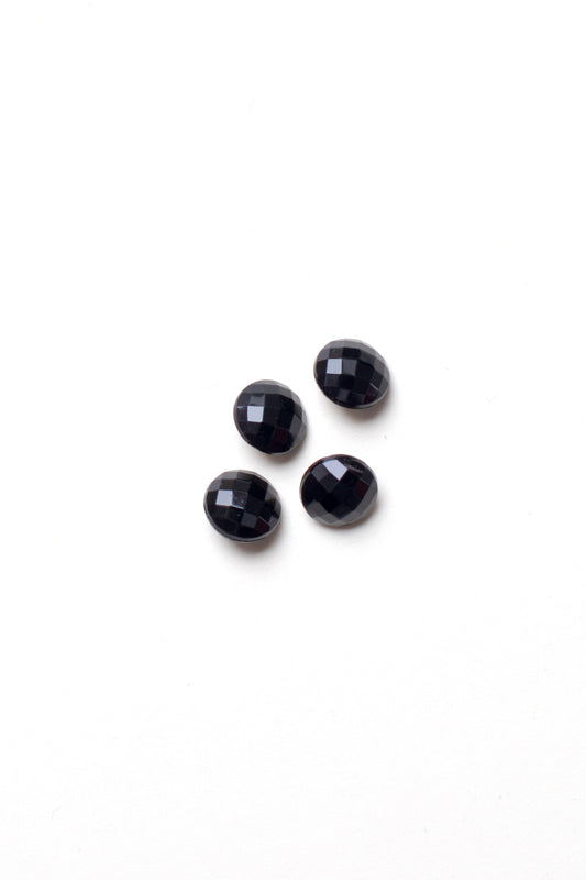 Lot de 4 boutons Ø 10mm - Verre noir